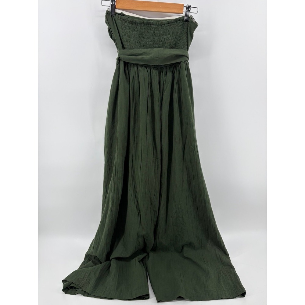 American Eagle Strapless, Olive Green Gauzy Jumpsuit, Women's Size XS, Pre-Owned